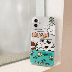Cartoon dog cute phone case soft silicone protective cover for iphone 7 8 plus x xr xs max 12 mini 11 pro max animal capa