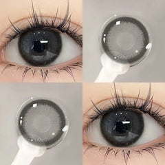 YICKYUE - 2pcs Green Color Contact Lenses With Myopia Diopter-0.00~ -8.00 Blue Nature Beauty Pupil Makeup Gray Eye Free Shipping