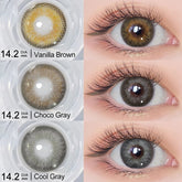 YICKYUE Iris Color Contact Lenses Vanilla Brown & Choco Gray Inspired Circle Lenses 1 Pair 6 Months