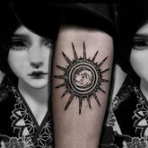 Waterproof Temporary Tattoo Stickers Sun Wave Flash Tattoo Arm Body Art Fake Tattoo