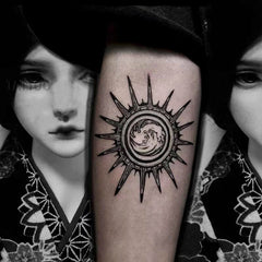 Waterproof Temporary Tattoo Stickers Sun Wave Flash Tattoo Arm Body Art Fake Tattoo
