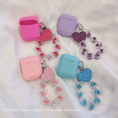 Love pendant bracelet chain love earphone case for airpod 1/2 soft silicone heart charging box for apple air pods 3 pro cover