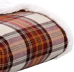 Yickyue Sherpa Fleece Throw Blanket Reversible Plush Fluffy Lattice Flannel Blankets Winter Warming Blanket for Sofa Couch Bed