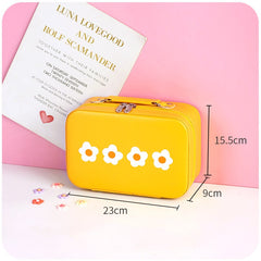 W&G Women Storage Box Mirror Cosmetic Bag Portable Large-capacity Portable Stationery Bag Table Organizer Girls Storage Bag 2021