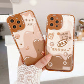 Sweet cream leather silicone phone case for iphone 12 mini 7 8 plus 13 11 pro max xsmax x xr cute lucky soft protective cover