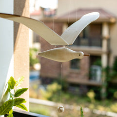 YICKYUE - Nordic Wooden Fly Seagull Bird Hanging Flying Craft Art Creative Ornament Home Living Room Decoration Kawaii Kids Gift