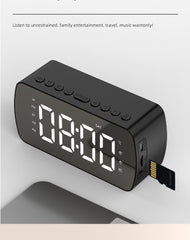 Bluetooth Speaker Mirror Mini Wireless Stereo alarm clock music player Surround Support TF Card FM Radio Subwoofer Loudspeaker