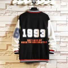 YICKYUE - Casual Black Patchwork Jackets For Men's Baseball Uniform Bomber Spring Autumn Fashion Clothing Oversize 4XL 5XL