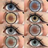 YICKYUE - Contact Lenses 2pcs/pair Color Brown Contact Lens Eye Color Cosmetic Gray Colored Contact Lens Beauty Eye Makeup
