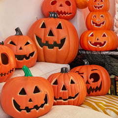 20cm Halloween Pumpkin Led Lamp Creative Lantern Decoration Flashing Ghost Festival Glowing Shopping Park Indoor Garden Decorat