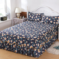 1PC Plaid Bed Sheet Printed Bedding Set Soft Bedspread lace bedding home decor Single Queen King Size Bedskirt Mattress Cover