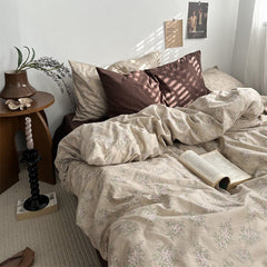 YICKYUE - spring comforter sets Dark Academia Vintage Brown Bedding Set