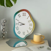 Yickyue CuteLife Nordic Acrylic Blue Large Wall Clock Living Room Home Decoration Clock Stylish Desktop Silent Modern Design Wall Clock