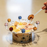 Creative Glass Crown Dish Table Plates Salad Bowls Transparent Ins Ice Cream Yogurt Pudding Dessert Cups Plates Dinnerware Gifts