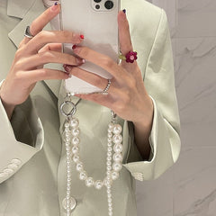 ins Big Pearl Bracelet Chain Necklace Soft Phone Case For iphone 13 12 Pro Max 11 ProMax 6 6S 7 8 Plus X XR XS SE S21 FE Cover