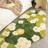 YICKYUE - Aesthetic Tufting Moss Floral Bedroom Rug Bathroom Mat Soft Meadow Plant Living Room Carpet Bedside Floor Pad Doormat Home Decor