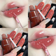Yickyue Mirror Lip Glaze Pigment Transparent Ice Cube Matte Lipstick Non-Stick Cup Long-lasting Makeup Waterproof 12color Sexy Lip Gloss