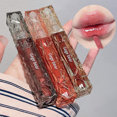 Yickyue New Glossy Mirror Lip Glaze Crystal Is Drilled, And The Glossy Lip Gloss White Colorfast. Lip Makeup Girls Korean Makeup 2023