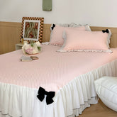 Yickyue Summer Latex Cool Fitted Bed Sheet Skirt Pillowcase Set Soft Mat Mattress Protector Cover Double Bed Sheet Bedspread Home Decor