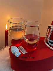 YICKYUE - Korean Ins Style Household Champagne Glass, Creative Cartoon, Marble, Apple Shape, Tall Wine Glass, New Year Gift