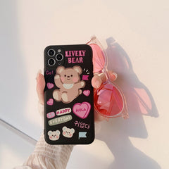 lively bear silicone phone case protective cover for iphone x xr xs max 11 pro max case for iphone 7 8 plus cute capa