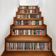 6Pcs/Set DIY Bookcase Decoration Stair Stickers Living Room PVC Self-Adhesive Home Waterproof Wall Stickers Step Stickers