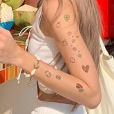 YICKYUE - 6pcs NewCartoon Pattern Colored Flower Heart Temporary Tattoo Stickers Waterproof Magic Tattoo Disposable Tattoo Stickers