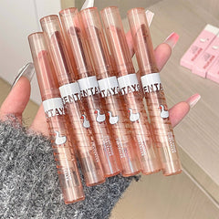 Yickyue New Cute White Goose Lipstick Pen Matte Velvet Lip Mud Girl Lip Makeup Non-stick Cup Non-fading Lipstick Korean Makeup Lipstick