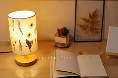 Mushrooms 9527 Homemade Ancient Style Plant Pressed Flower Table Lamp Bedroom Bedside Lamp Diy Material Package Birthday Gift