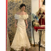 YICKYUE - Tea Break French Dresses Vintage Vintage Retro Dress Summer Appointment Minimalist First Love Fairy Vestido