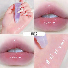 Yickyue Transparent Lip Oil Water Light Glass Lip Gloss Shimmering Colorless Layered Lipstick Lip Glaze Moisturizing Lip Balm Makeup