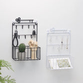 Wall Decor Iron Frame Hanging Storage Rack Key Hook Rack Wal Debris Hanging Storage Basket Key Hanger Holder Home Organizer