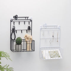 Wall Decor Iron Frame Hanging Storage Rack Key Hook Rack Wal Debris Hanging Storage Basket Key Hanger Holder Home Organizer