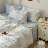 YICKYUE - 3pcs Blue Duvet Cover Set (1*Duvet Cover + 2*Pillowcase, Without Core), Blue Bedding Set, Soft Comfortable