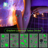 Fashion Luminous Temporary Tattoo Luminous Sticker Female Arm Shoulder Fake Tattoo Body Art Tattoo Sticker Waterproof Female