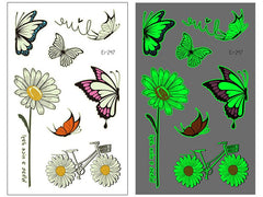 Butterfly Luminous Tattoo Temporary Children Waterproof Arm Leg Body Art Luminous Disposable Fairy Flash Fake Tattoo