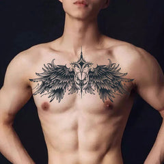 YICKYUE - New Wing Corsage Herbal Tattoo Stickers Chest Back Big Pattern Waterproof Semi-permanent Fake Tattoos Art Lasting Tatouage Man