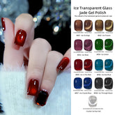YICKYUE - 8 Color Gel Nail Polish LED Ice Transparent Nail Gel Semi Permanent Soak Off Crystal Cat Eye Gel Nail Varnishe Lacquer Manicure