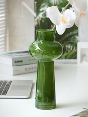 YICKYUE - Nordic Style Green Glass Flower Vase Desktop Living Room Coffee Table Decorative Ornaments Home Decor
