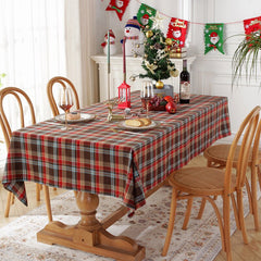 Cilected Nordic Christmas Red and Green Plaid Tablecloth Home Hotel Polyester Cotton New Year Decoration Tablecloth Cover Towel