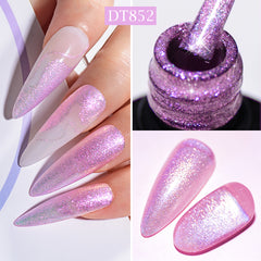 YICKYUE - MEET ACROSS 7ml Glitter Shimmer Gel Nail Polish Sparkling Dreamcolor Soak Off UV Gel Nail Supplies For Nails Art DIY Vernis