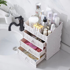 YICKYUE Cosmetic Storage Box Desktop Drawer Dresser Skin Care Product Rack Transparent Multi-layer Large-capacity Cosmetic Box