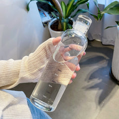 500ml Glass Water Bottle With PU Cup Holder Time Marker Milk Juice Fashion Simple Portable Leakproof Drink Bottle Drinkware Gift