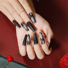 Press on nails Christmas Coffin False Nails Fake nail with design Detachable Wearable Ballerina Fake Nails Full Cover Nail Tips