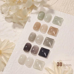 Yickyue Spring Summer New Nail Polish Jelly Semi Transparent Hybrid Varnish 8ml Nude Pink Ice Through Gel UV LED Nail Art Design Varnish
