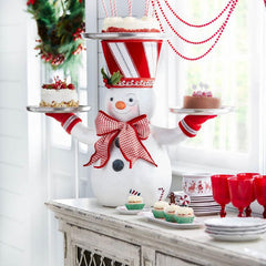 Christmas Snowman Treats Holder Party Decor Cupcake Dessert Christmas Dinner Ornament Snowman Waiter Christmas Gift Xmas Decor