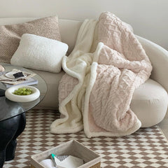 Yickyue Multifunctional Lambswool Blanket, Warm Blankets for Beds, Single Nap, Solid Color, ,New Tower Skin, 2022