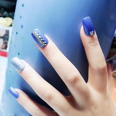 Cartoon Butterfly Level Head Short False Nails Crystal Design Press on Artificial Nail Art Pearl Shell Image Beauty Manicure Art