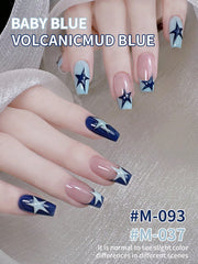 YICKYUE - new online celebrity volcanic mud blue mint green nail polish two-color small set series whitening firm and long-lasting