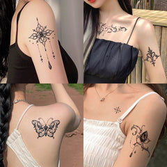 YICKYUE - 6pcs New Love Key Inspirational Personalized Pattern Semi Permanent Tattoo Stickers for Women Waterproof Tattoo Stickers